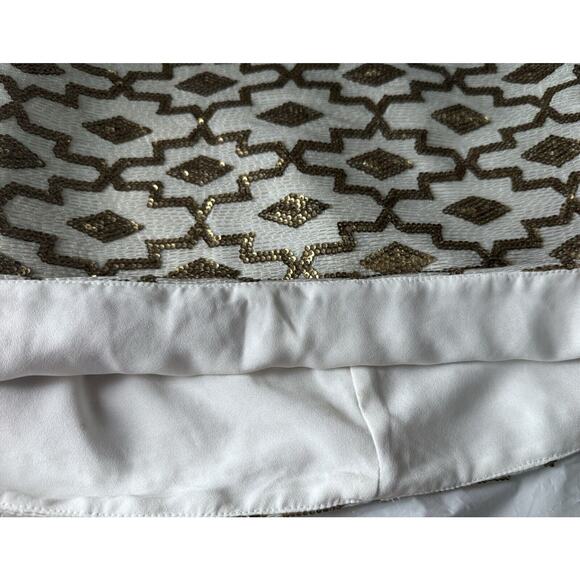 Dress The Population Womens Sz S Sequin Slip Dress Gold Sequin Mini Holiday Glam - Picture 9 of 12